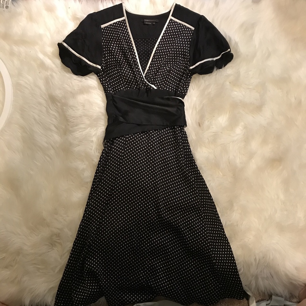 Polka dot wrap dress by BCBGMAXAZRIA
